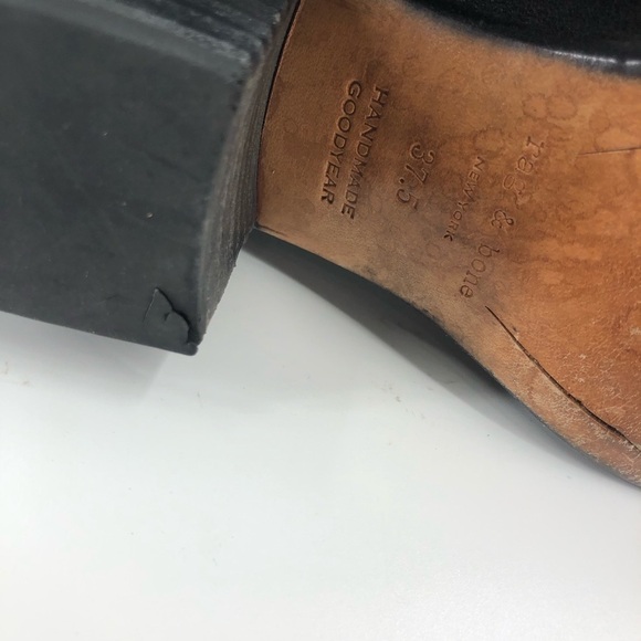 ✅ Rag & Bone Black Razor Leather Ankle Boots 37.5 - Picture 5 of 8